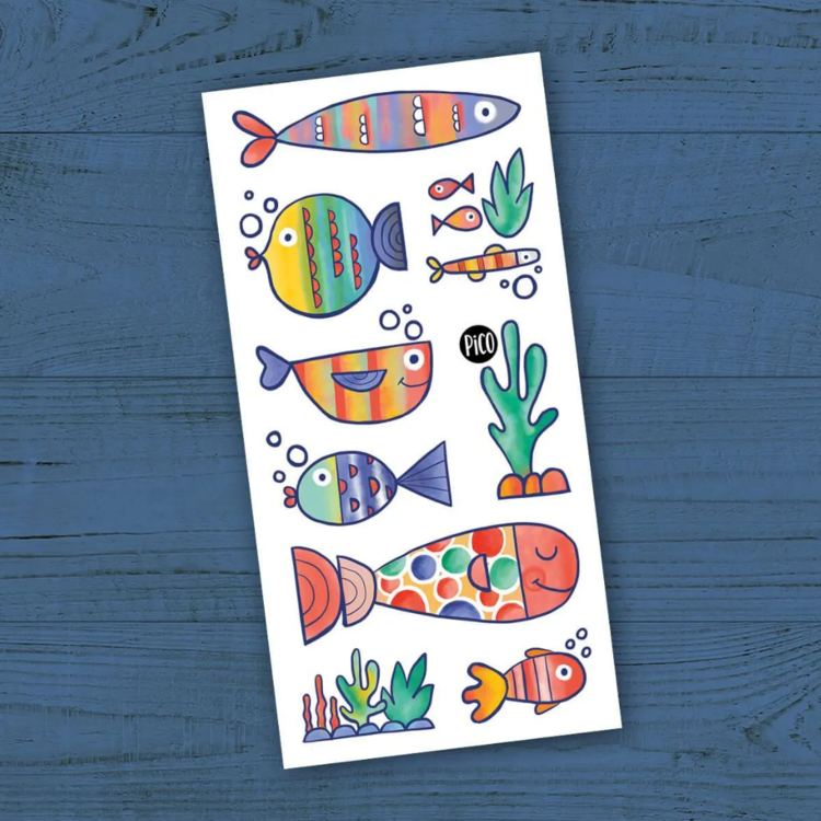 PiCO | Tatouage Temporaire - Les poissons multicolores