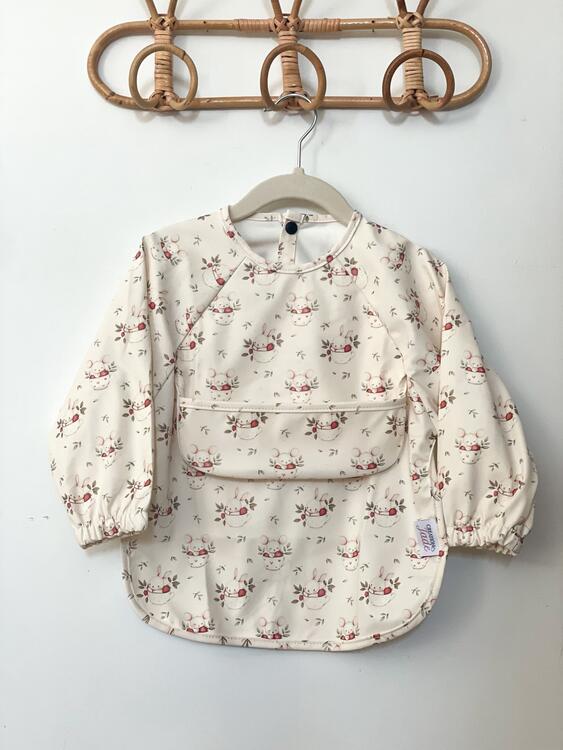 CRÉATION JADE | Bavettes à Manches Longues pour 18-36 mois - Lydia la lapine gourmande