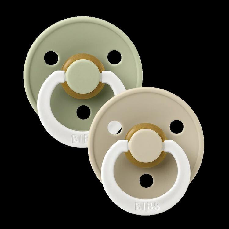 BIBS | Style Colour avec Tétine Ronde - Glow in the dark - Sage & Vanilla (Size3)