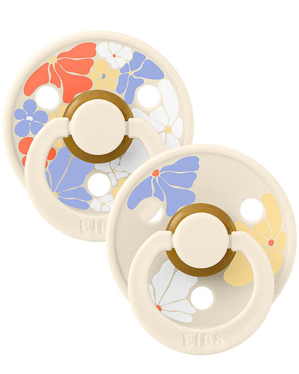 BIBS | Style Colour avec Tétine Ronde - Collection Studio - Morning Bloom & ivoire (size 2)