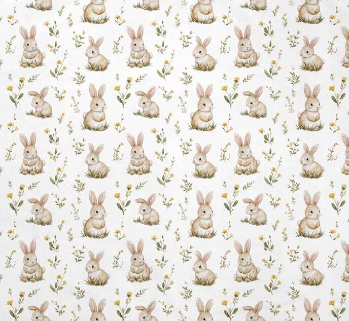BEBE Ô CHAUD | Pantoufles à Velcro - Lapin verdure (6-9 mois)