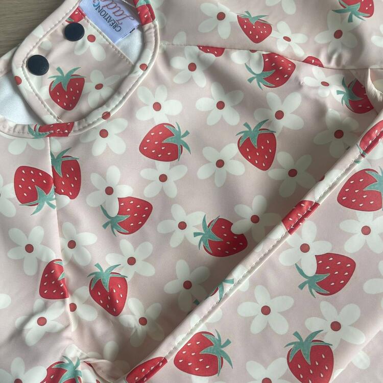 CRÉATION JADE | Bavettes à Manches Longues pour 18-36 mois - Fraises