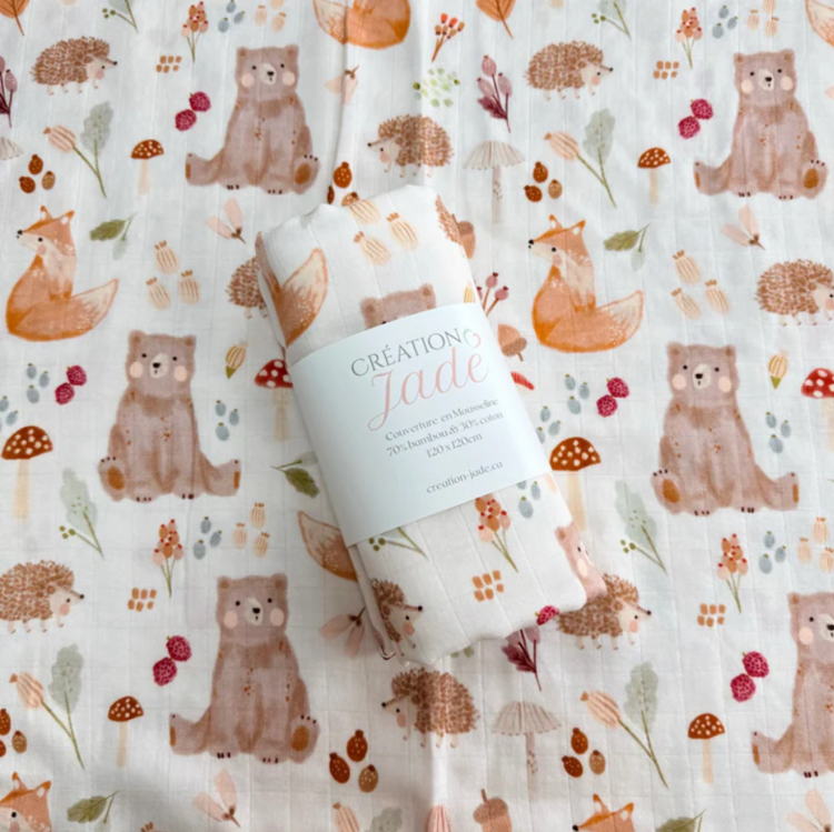 CRÉATION JADE | Mousseline de Bambou & Coton - Woodland