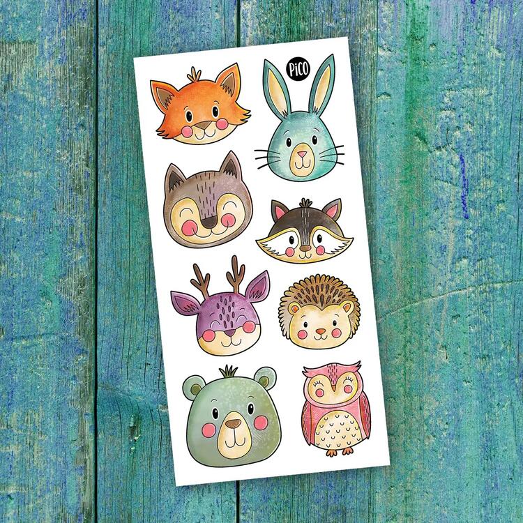 PiCO | Tatouage temporaire - Les animaux discrets de la forêt