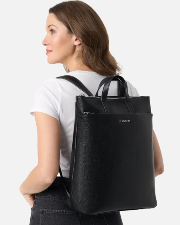 LAMBERT | Le Billie - Sac à dos en cuir vegan - Noir