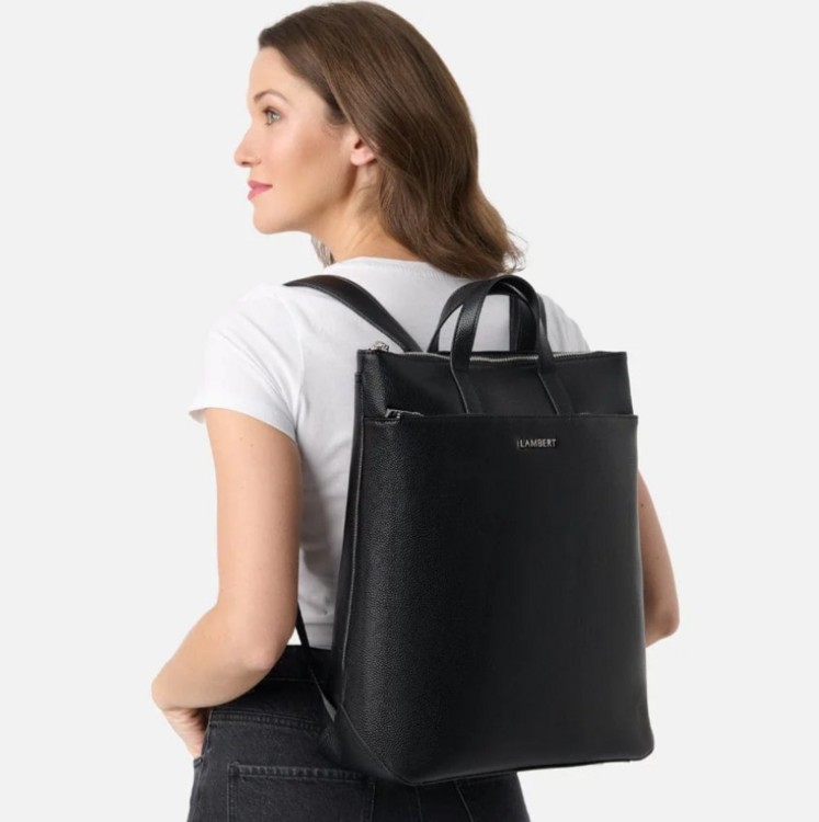 LAMBERT | Le Billie - Sac à dos en cuir vegan - Noir
