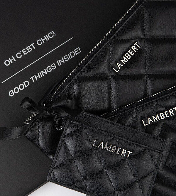 LAMBERT | Le Elle - Trio de pochettes en cuir vegan - Noir
