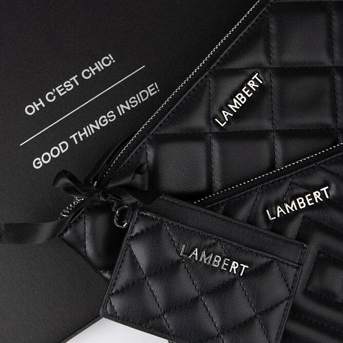 LAMBERT | Le Elle - Trio de pochettes en cuir vegan - Noir