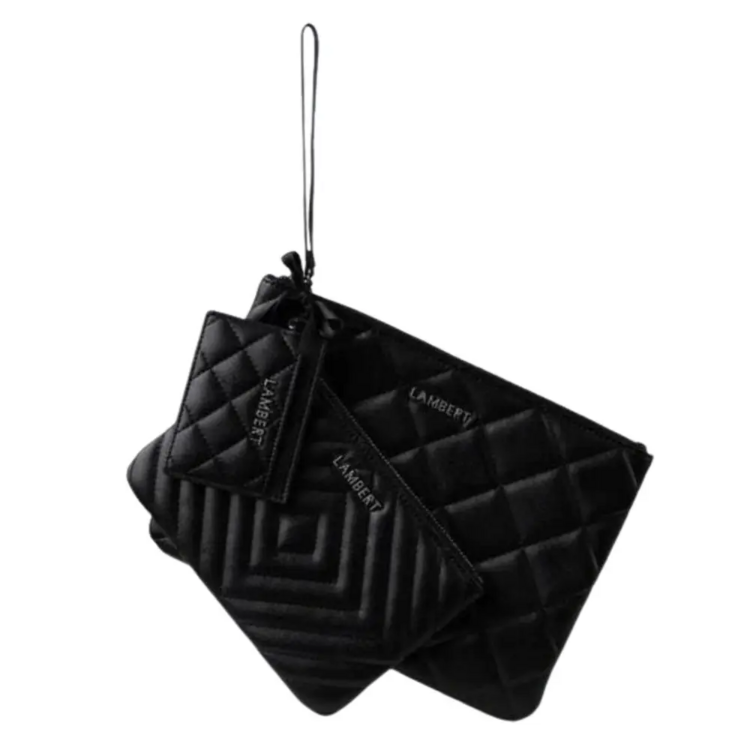 LAMBERT | Le Elle - Trio de pochettes en cuir vegan - Noir