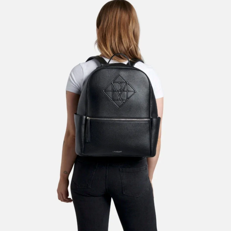 LAMBERT | Le Vicky - Sac à couches en cuir vegan - Noir