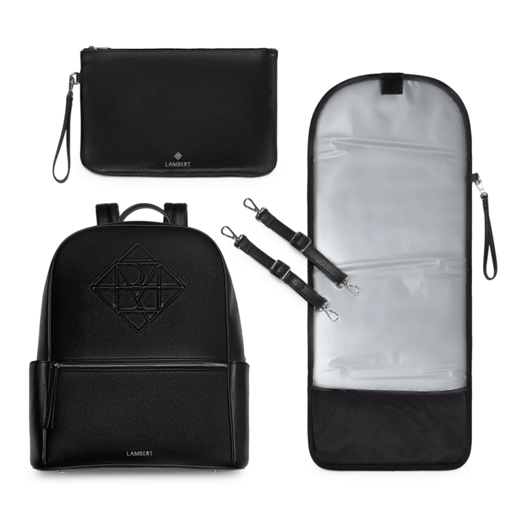LAMBERT | Le Vicky - Sac à couches en cuir vegan - Noir