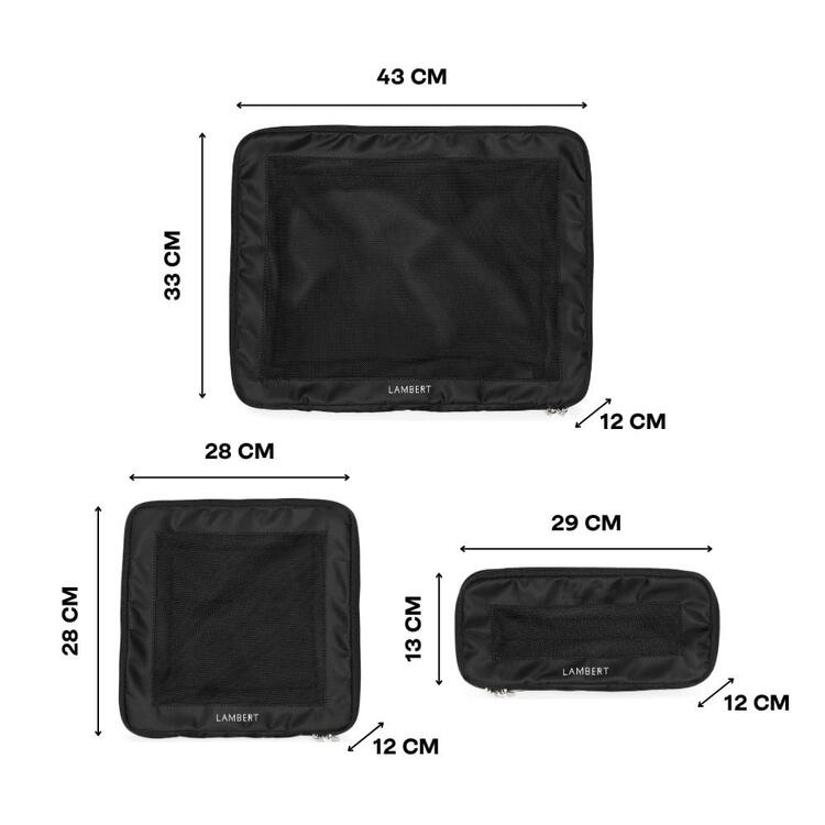 LAMBERT | Le Rio - Ensemble de 3 cubes de compression en nylon recyclé - Noir