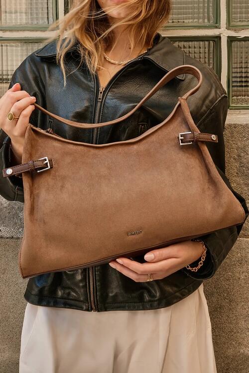 LAMBERT | Trinity - Sac à épaule en suède - Taupe
