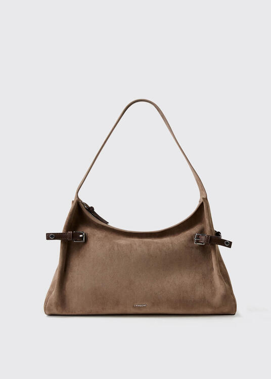 LAMBERT | Trinity - Sac à épaule en suède - Taupe