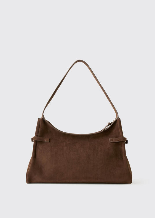 LAMBERT | Trinity - Sac à épaule en suède - Chocolat