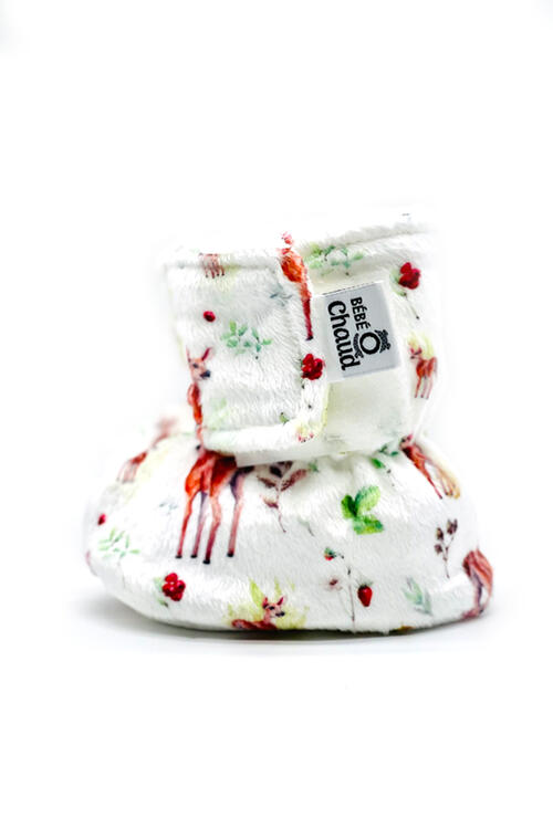 BÉBÉ Ô CHAUD | Pantoufles à velcro – Bambi des bois (0-3 mois)