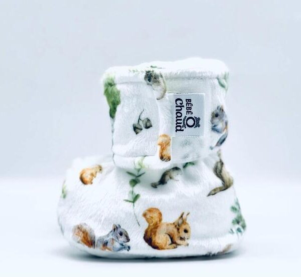 BÉBÉ Ô CHAUD | Pantoufles à velcro – Écureuil des bois (9-18 mois)