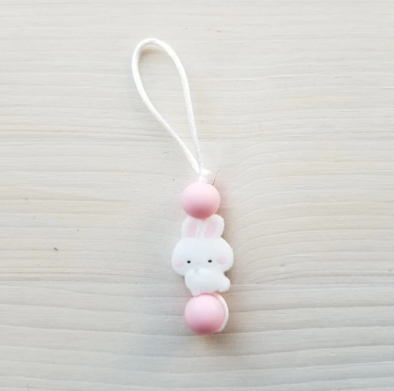 CREATION JADE | Zip à fermeture éclair - lapin rose