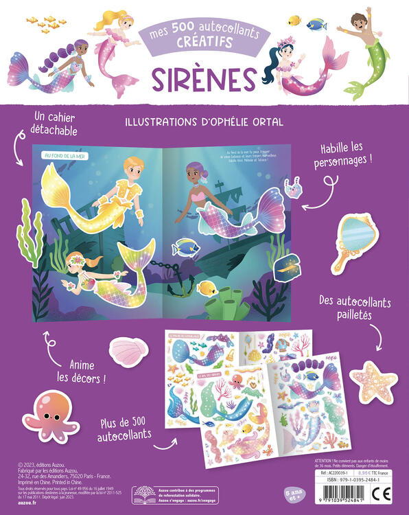 AUZOU | Mes 500 autocollants créatifs - Sirènes