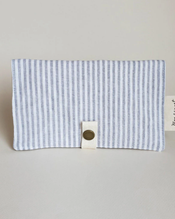 SAUGE & CO | Protège Carnet de Santé ou Passeport - Lin ligné gris bleuté