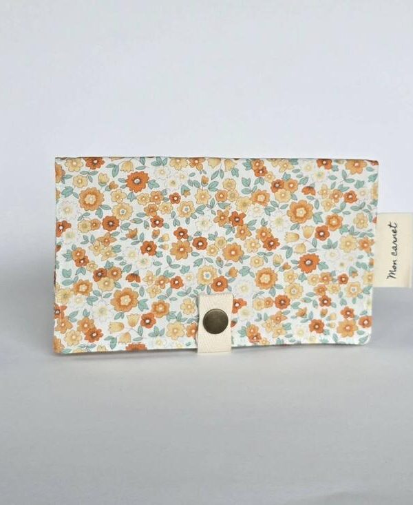 SAUGE & CO | Protège Carnet de Santé ou Passeport - Petit jardin orange