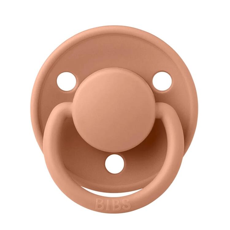 BIBS | Style De Lux avec Tétine Ronde en Silicone - Pêche (Taille Unique)