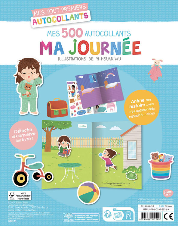 AUZOU | Mes Tout Premiers Autocollants - Mes 500 autocollants - Ma journée