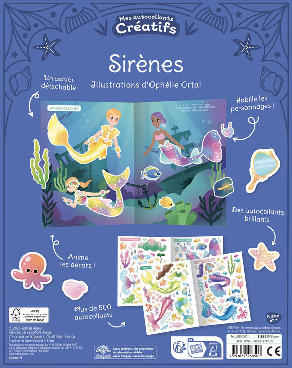 AUZOU | Mes Autocollants Créatifs - Sirènes