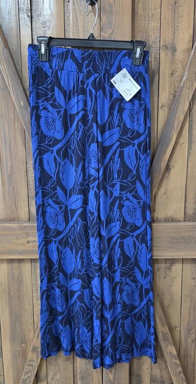 SKYE | Pantalon fleuri bleu & noir - XS