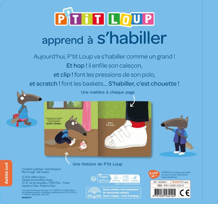 AUZOU | P'tit loup apprend à s'habiller