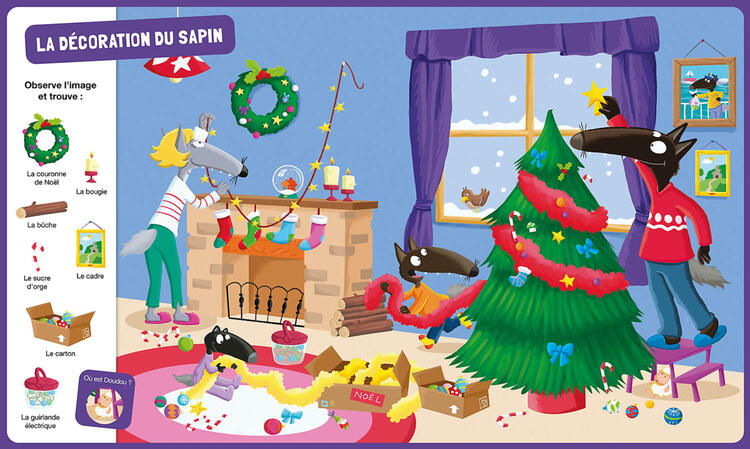AUZOU | Cherche et trouve des tout-petits - P'tit loup - Vive noël !