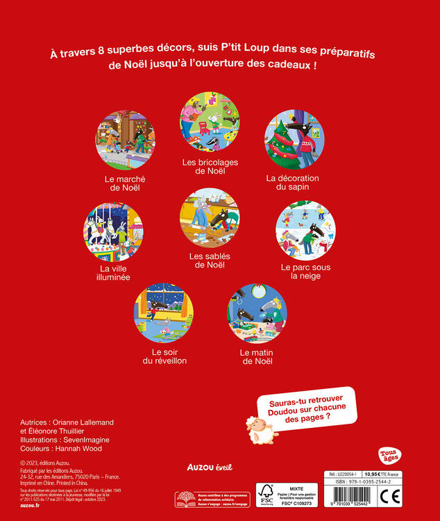 AUZOU | Cherche et trouve des tout-petits - P'tit loup - Vive noël !