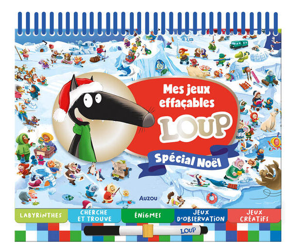 AUZOU | Mes jeux effaçables loup - Spécial noël