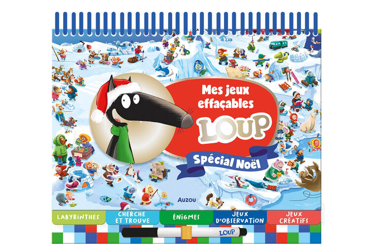 AUZOU | Mes jeux effaçables loup - Spécial noël