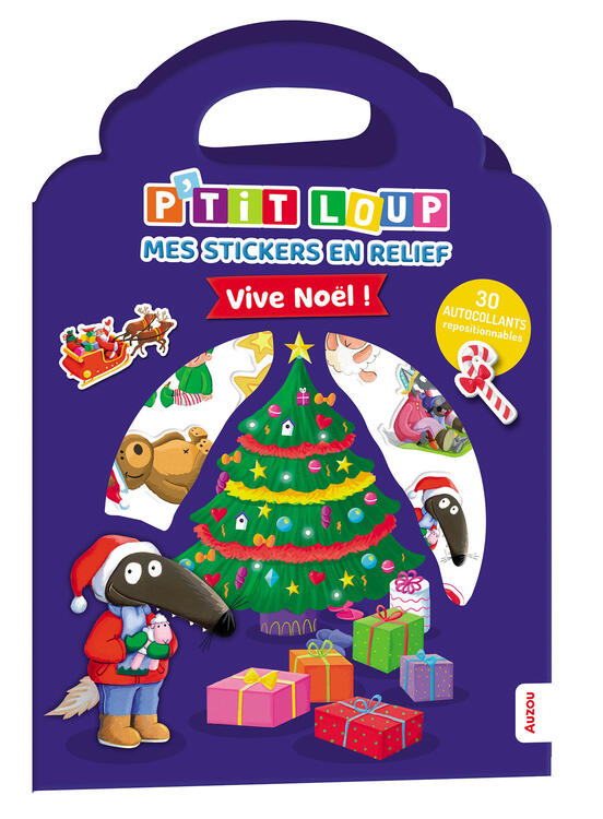 AUZOU | P'tit loup - Mes stickers en relief - Vive noël