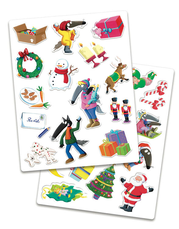 AUZOU | P'tit loup - Mes stickers en relief - Vive noël