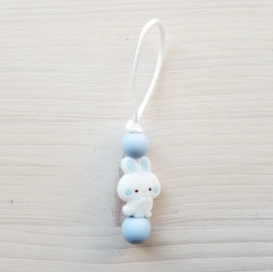 CREATION JADE | Zip à fermeture éclair - Lapin bleu