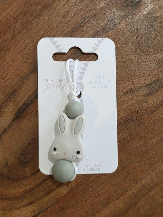 CREATION JADE | Zip à fermeture éclair - Lapin eucalyptus