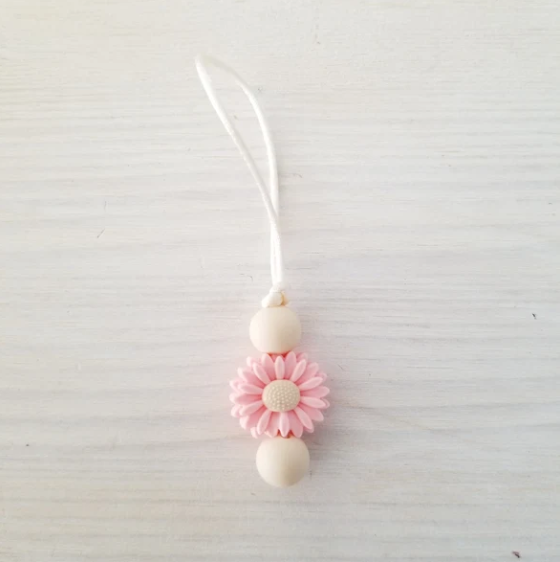 CREATION JADE | Zip à fermeture éclair - Marguerite rose quartz
