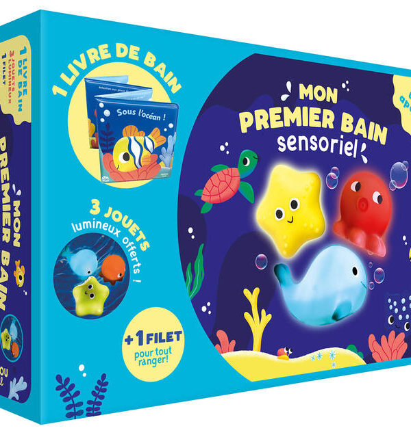 AUZOU | Mon premier livre de bain - Mon coffret de bain sensoriel - Pour un bain apaisant !