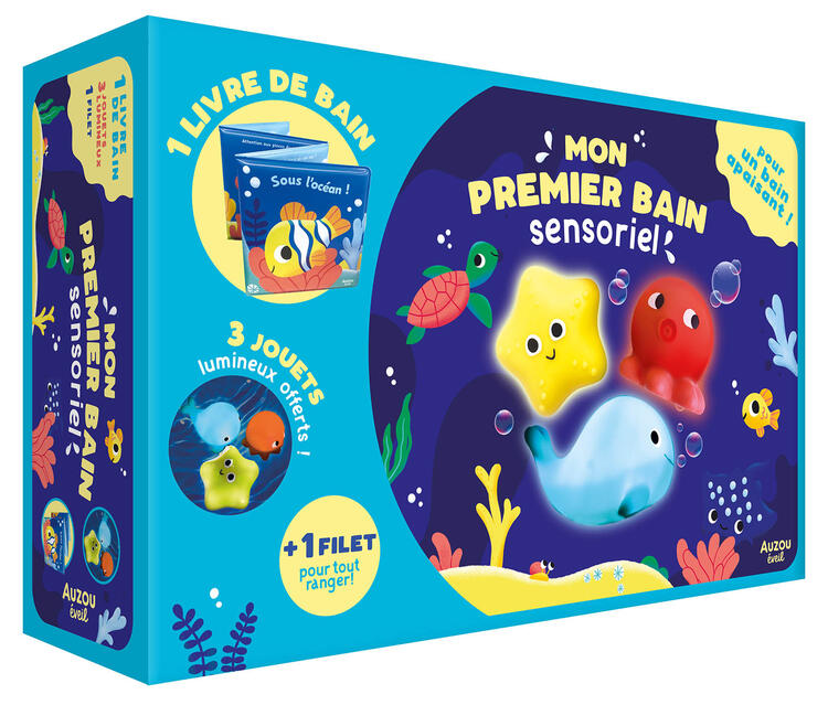 AUZOU | Mon premier livre de bain - Mon coffret de bain sensoriel - Pour un bain apaisant !