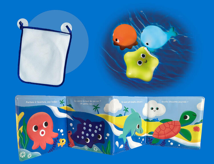 AUZOU | Mon premier livre de bain - Mon coffret de bain sensoriel - Pour un bain apaisant !