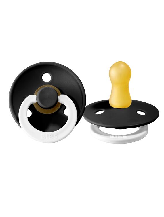 BIBS | Style Colour avec Tétine Ronde - Noir (size 2) GLOW