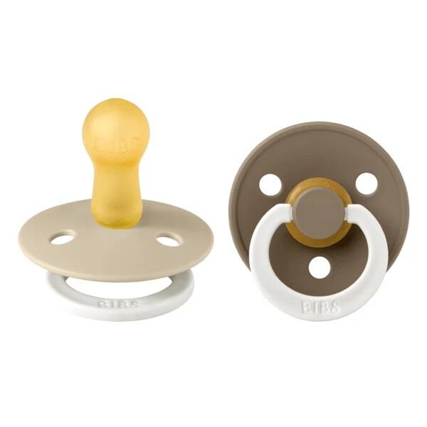 BIBS | Style Colour avec Tétine Ronde - Vanille / Oak (size 1) GLOW