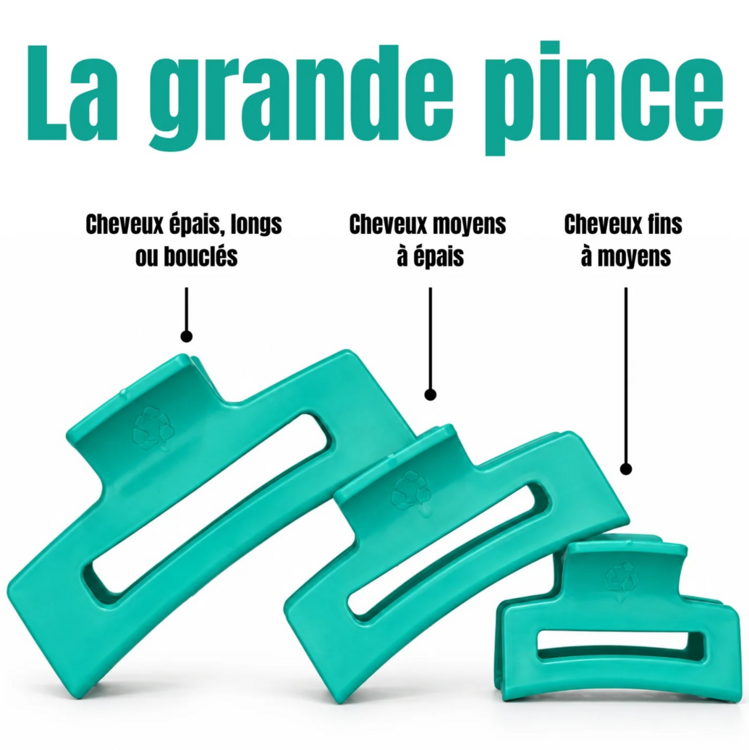 UNIQUE PLASTIQUE | Grande pince à cheveux 100% recyclé - Rouge